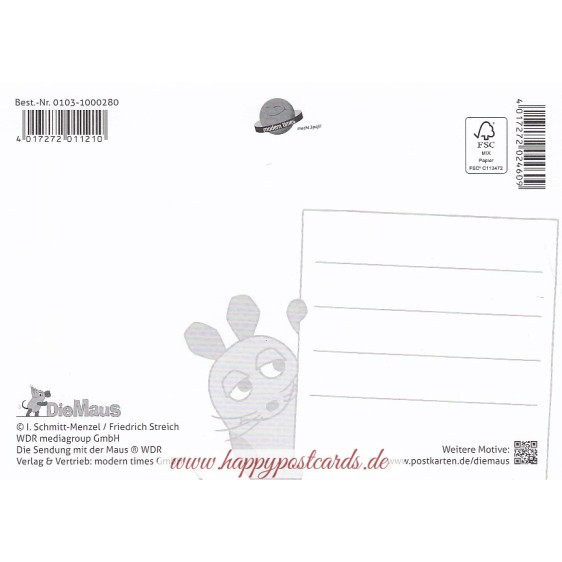 Eingeschneit - Maus - Postkarte