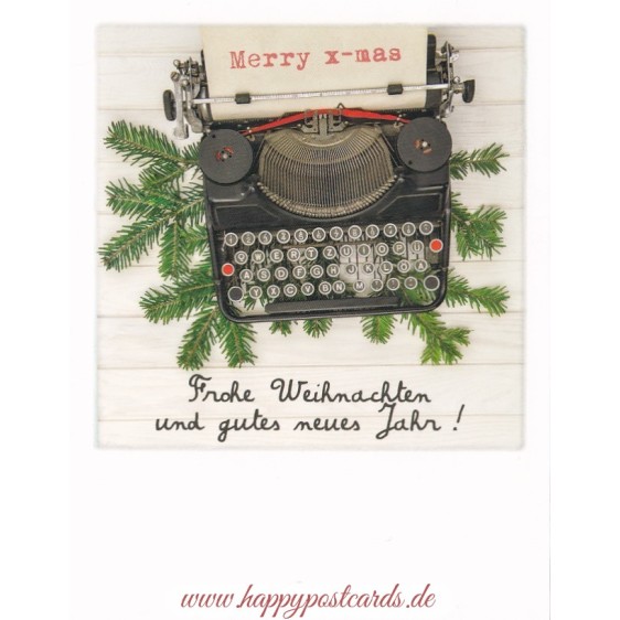 Frohe Weihnachten - Schreibmaschine - Weihnachtskarte - PolaCard