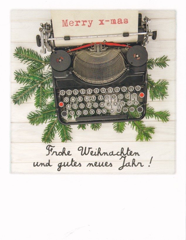 Frohe Weihnachten - Schreibmaschine - Weihnachtskarte - PolaCard