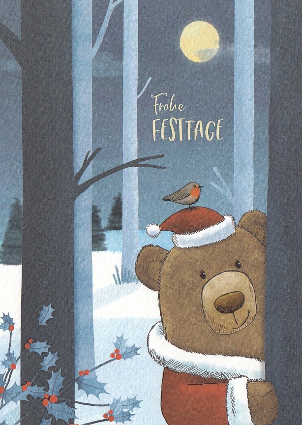 Frohe Festtage - Christmas bear - Christmas Postcard