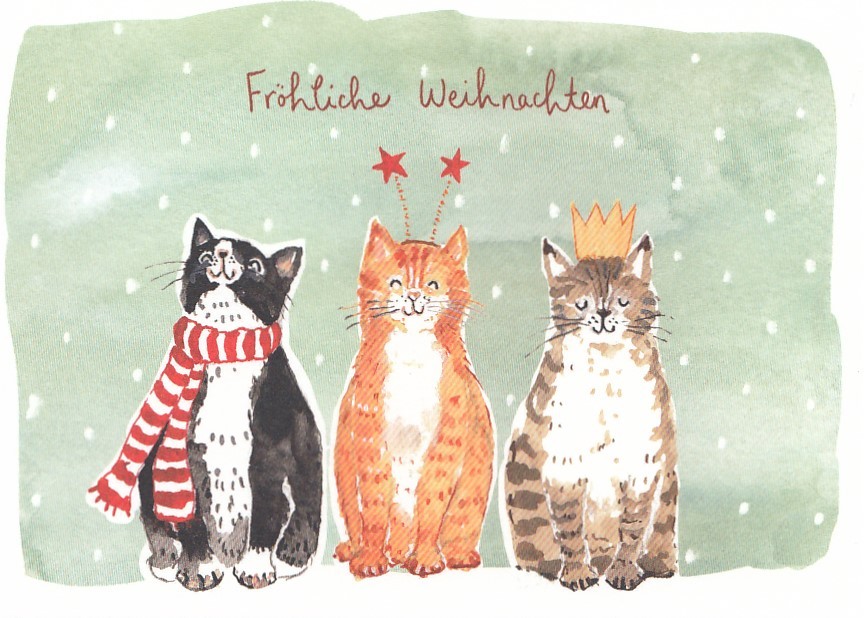 Fröhliche Weihnachten - Cats - Christmas Postcard