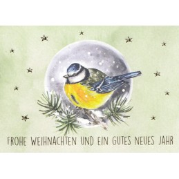 Frohe Weihnachten - Tit - Christmas Postcard