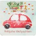 Fröhliche Weihnachten - vollgepacktes Auto- Weihnachtskarte