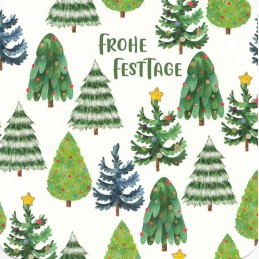 Frohe Festtage - Christmas trees - Christmas Postcard