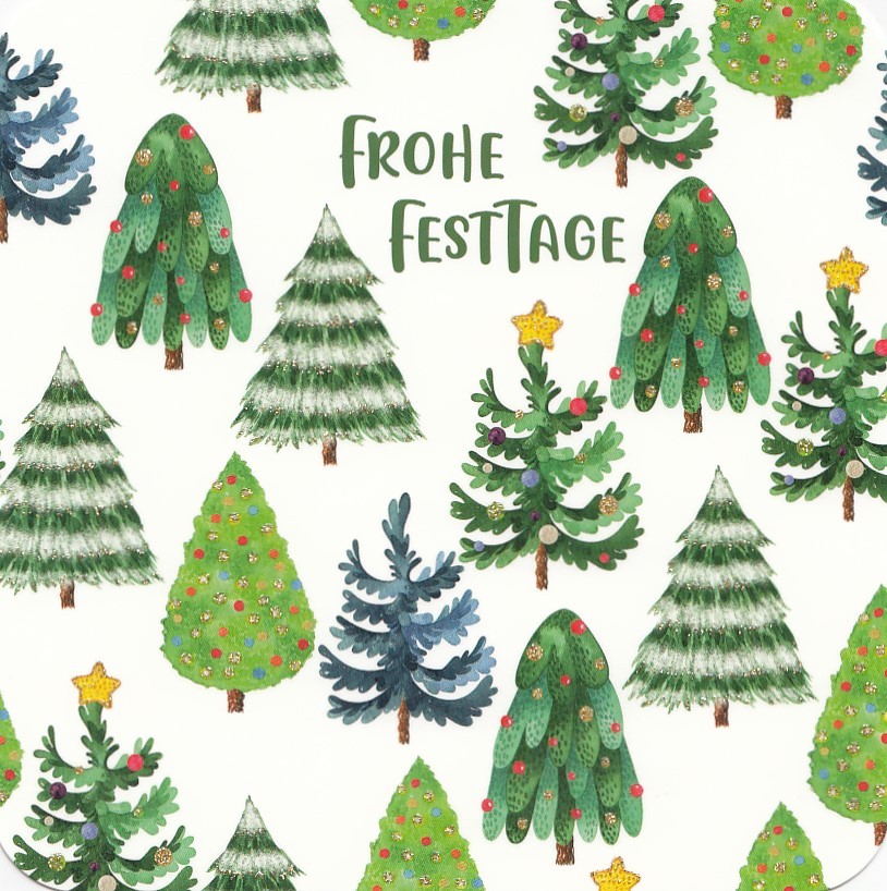 Frohe Festtage - Weihnachtsbäume - Weihnachtskarte