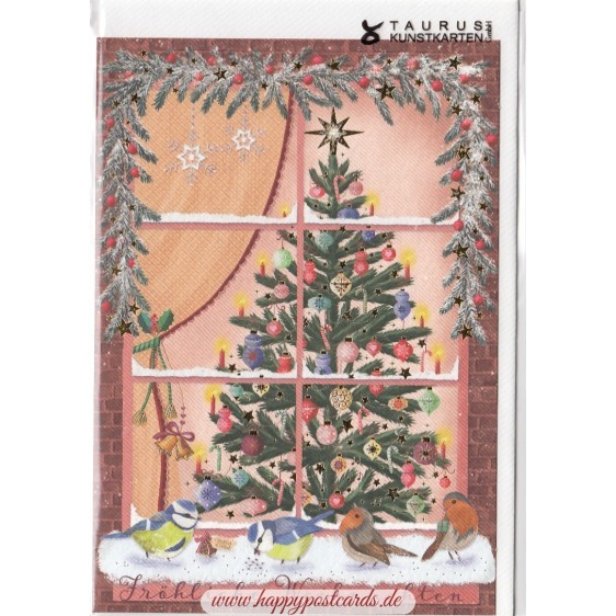 Fröhliche Weihnachten - Fenster - Weihnachtsgrußkarte