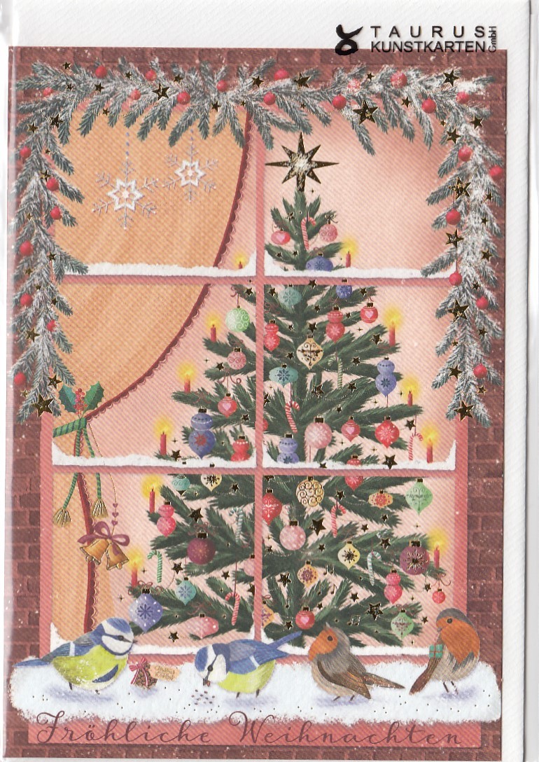 Fröhliche Weihnachten - Fenster - Weihnachtsgrußkarte