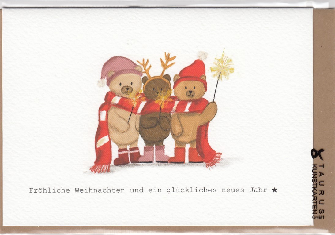 Fröhliche Weihnachten - Bären - Weihnachtsgrußkarte