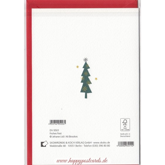 Frohes Fest - Weihnachtsbäume - Weihnachtsgrußkarte