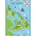 Island Usedom - Map - Postcard