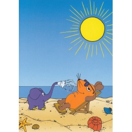 Mouse and elephant at the beach - Mouse - Postcard