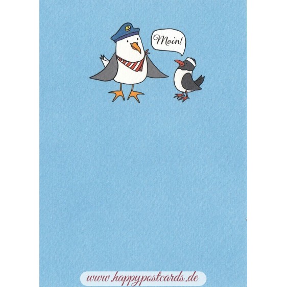 Moin! - Seagulls talking - Postcard