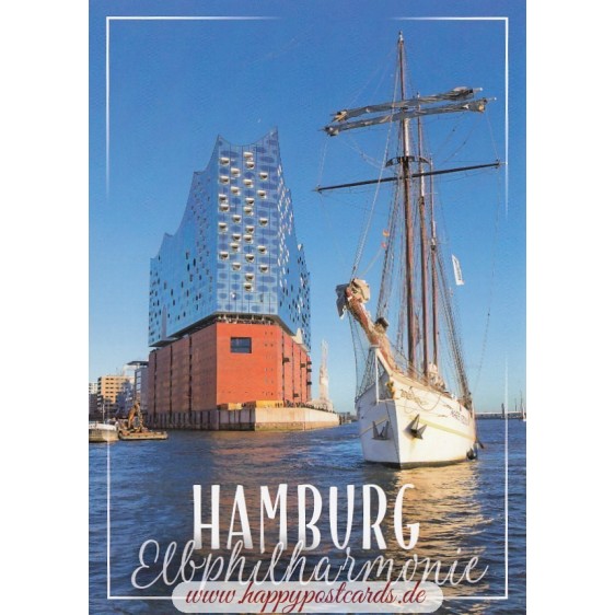 Hamburg - Schiff und Elbphi - Ansichtskarte