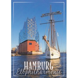 Hamburg - Ship and Elbphi - Viewcard