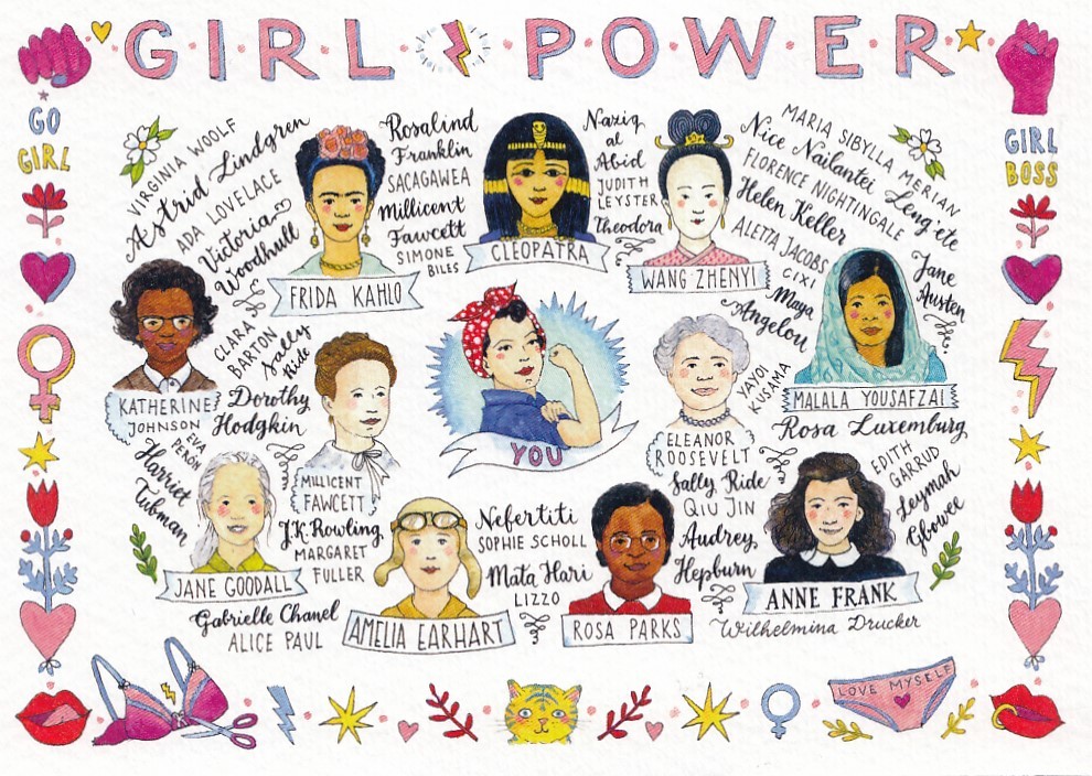 Girl Power- de Waard Postkarte