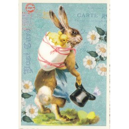 Bunny with hut - Tausendschön - Postcard