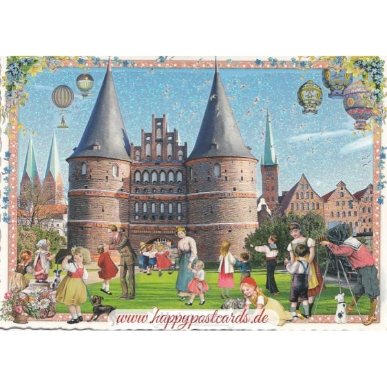 Lübeck - Holstentor - Tausendschön - Postkarte