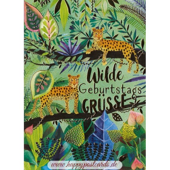 Wilde Geburtstagsgrüße - Tiger - Mila Marquis Postcard