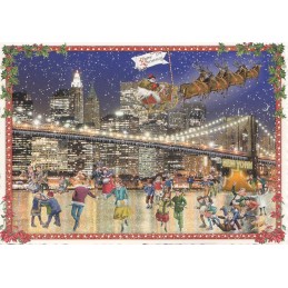 New York - Brooklyn Bridge - Merry Christmas - Tausendschön - Postcard