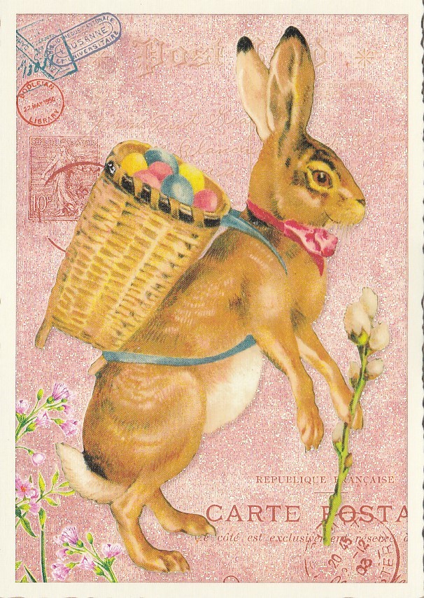 Bunny with Basket - Tausendschön - Postcard