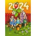618 - Jahreskarte 2024 Frauen mit Erdbeerpflanzen - Löök Postkarte