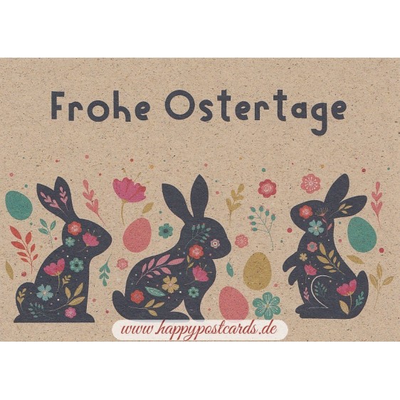 Frohe Ostern - Osterhasen - Grass Postcard