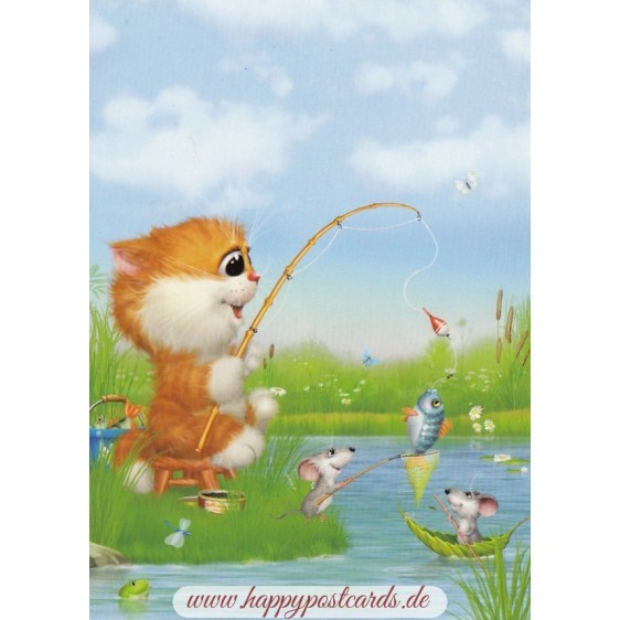 Cheerful fishing - Alexey Dolotov - Postcard