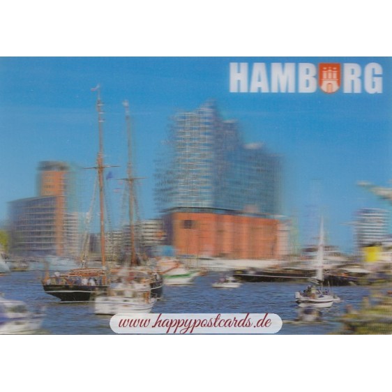 3D Hamburg - Elphi -  3D Postkarte