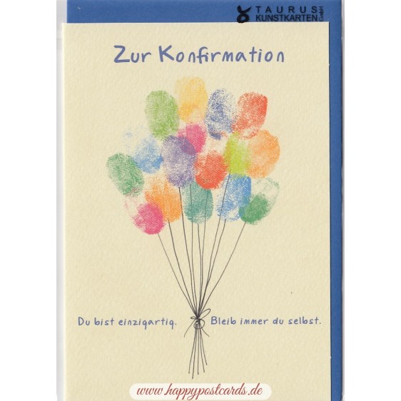 Zur Konfirmation - Luftballons - Konfirmationsgrußkarte