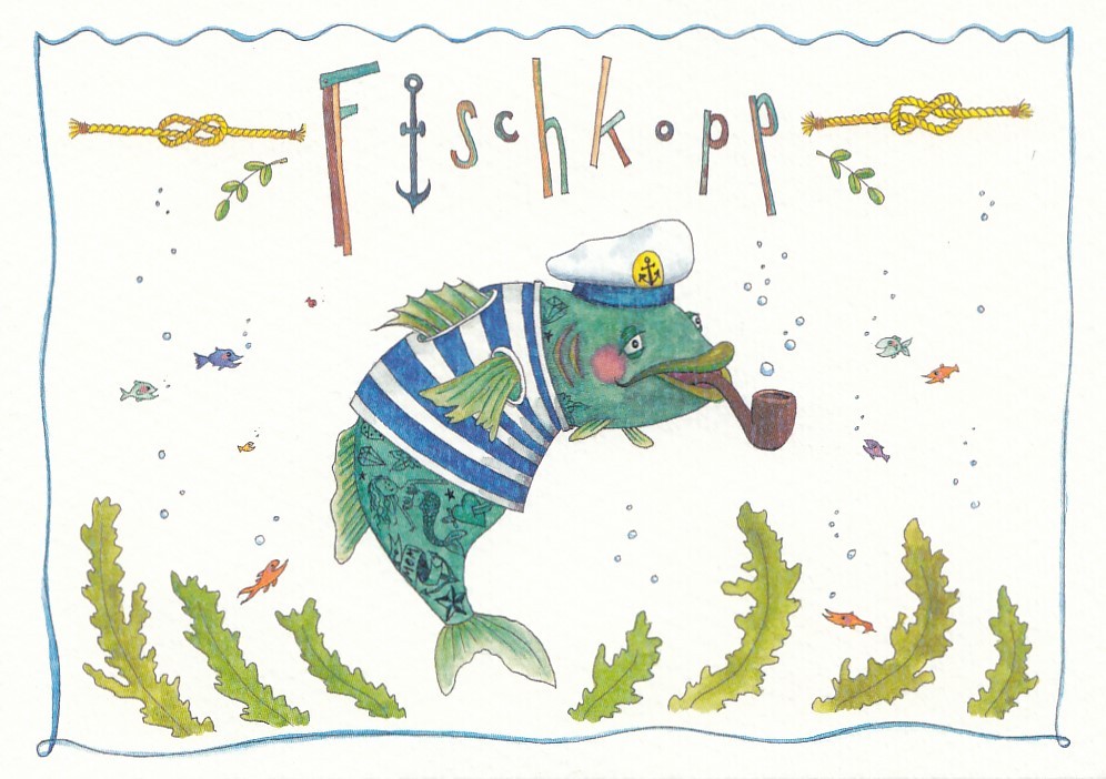 Fischkopp - de Waard Postkarte