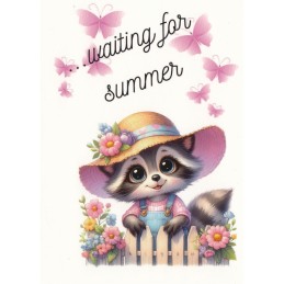 Raccoon - waiting for summer - Postcard