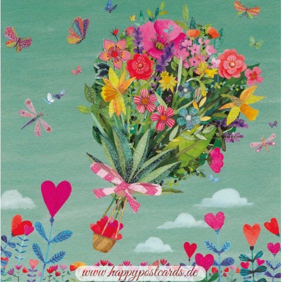 Frühlingsblumenstrauß - Mila Marquis Postkarte