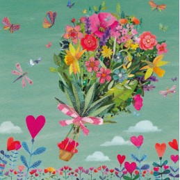 Frühlingsblumenstrauß - Mila Marquis Postkarte