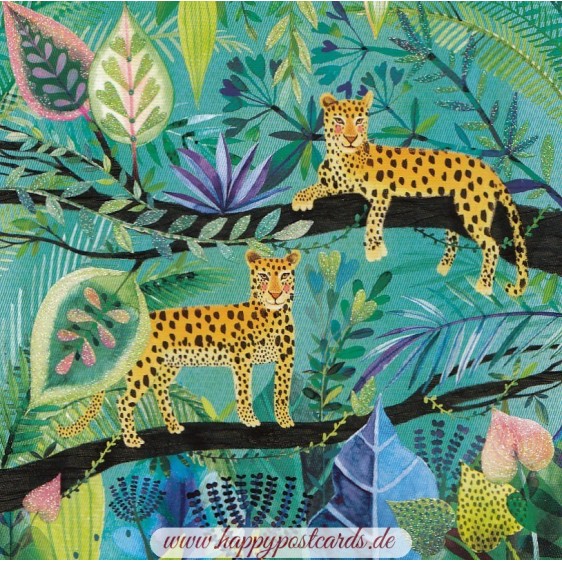 Geparden im Dschungel - Mila Marquis Postkarte