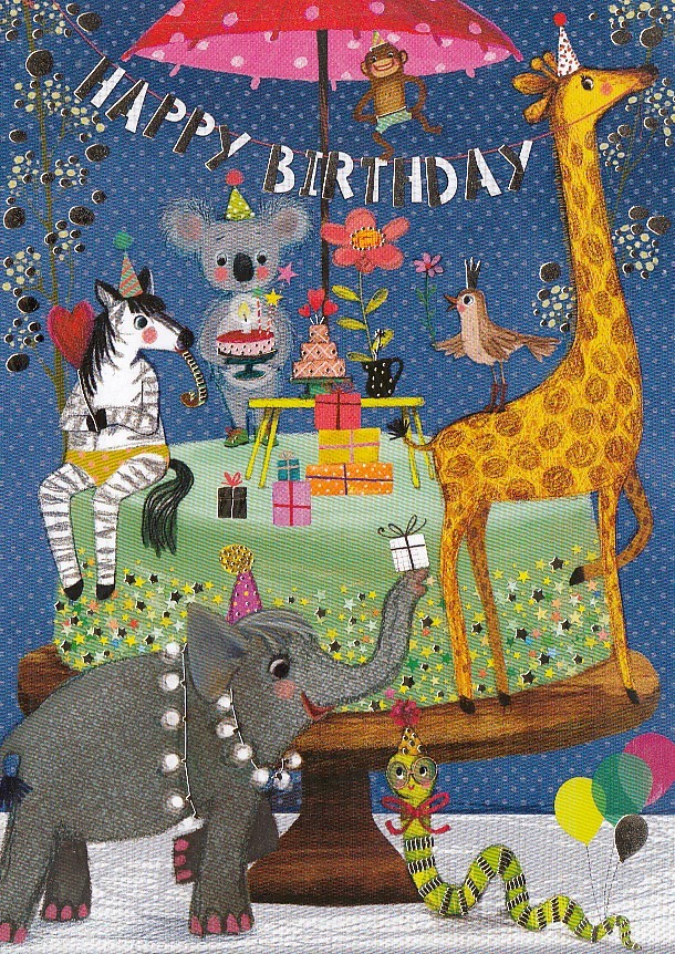 Happy Birthday - Animals - Mila Marquis Postcard
