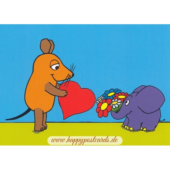 Maus mit Herz - Maus - Postkarte