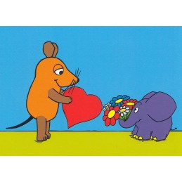 Maus mit Herz - Maus - Postkarte
