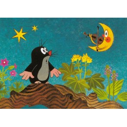 The Little Mole and the moon - Krtek Postcard