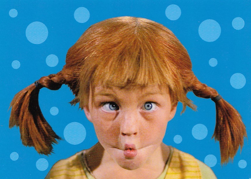 Pippi Lonstocking is making faces - Pippi Longstocking - Postcard