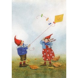 Pippa and Pelle in the wind - Pippa and Pelle - Postcard