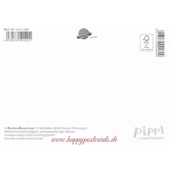 Pippi Langstrumpf - Pippi Langstrumpf - Postkarte