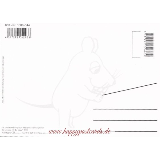 Maus mit Gummiente - Maus - Postkarte