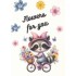 Raccoon - Flowers for you - Postcard
