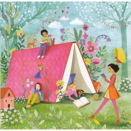 Kinder mit Buch - Mila Marquis Postkarte