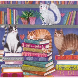 Cats and books - Mila Marquis Postcard