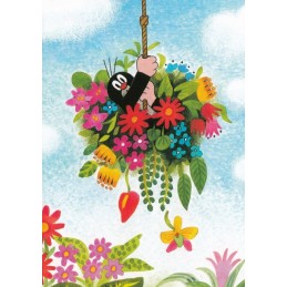 Der Maulwurf in den Blumen - Postkarte