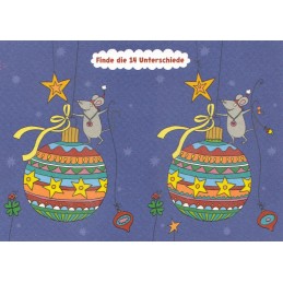 Find the hidden difference - Christmas balls - Christmas Postcard