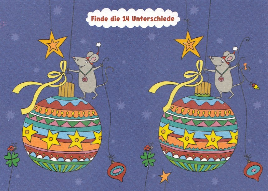 Find the hidden difference - Christmas balls - Christmas Postcard