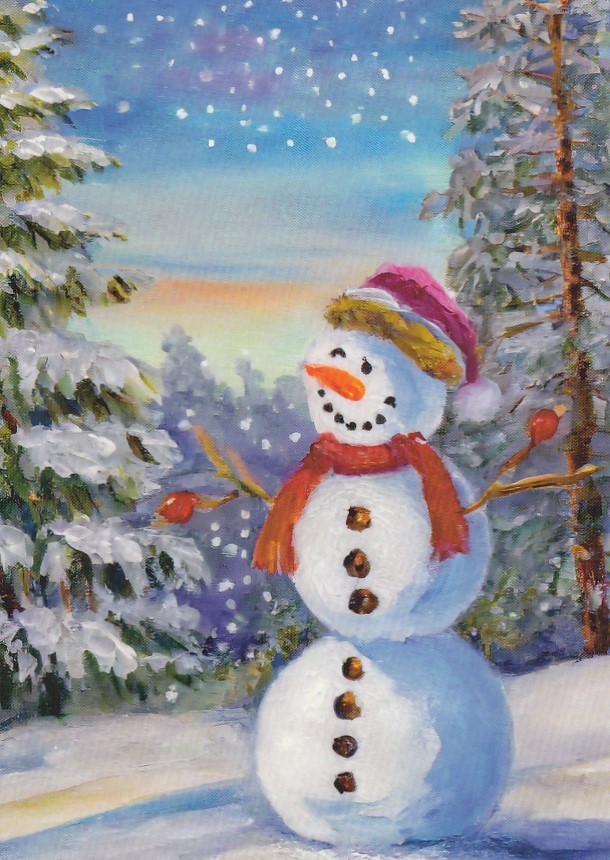 Snowman - Postcard