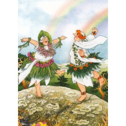 81 - Frauen tanzen unterm Regenbogen - Löök Postkarte